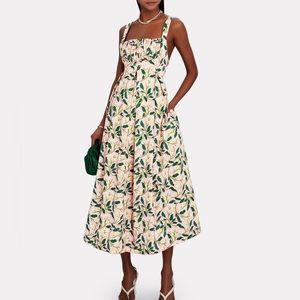 Agua by Agua Bendita Hortencia Dos Gardenias Rosa midi dress, size M, NWT